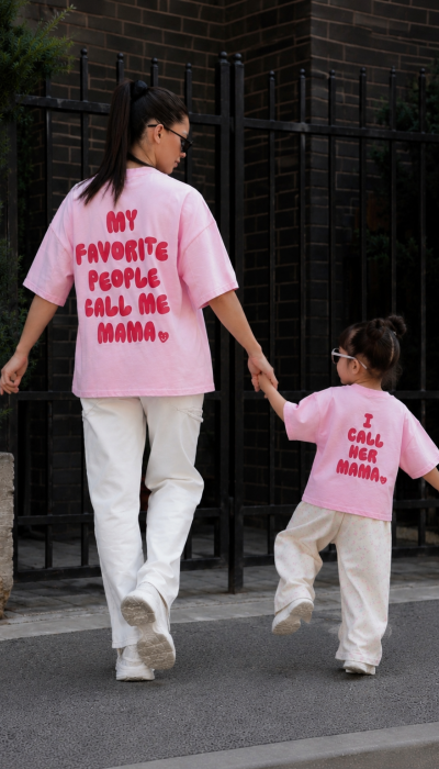 Kids' T-shirt I call her mama / Pink Lollipop