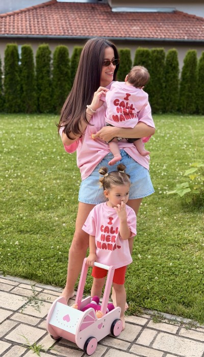 Kids' T-shirt I call her mama / Pink Lollipop